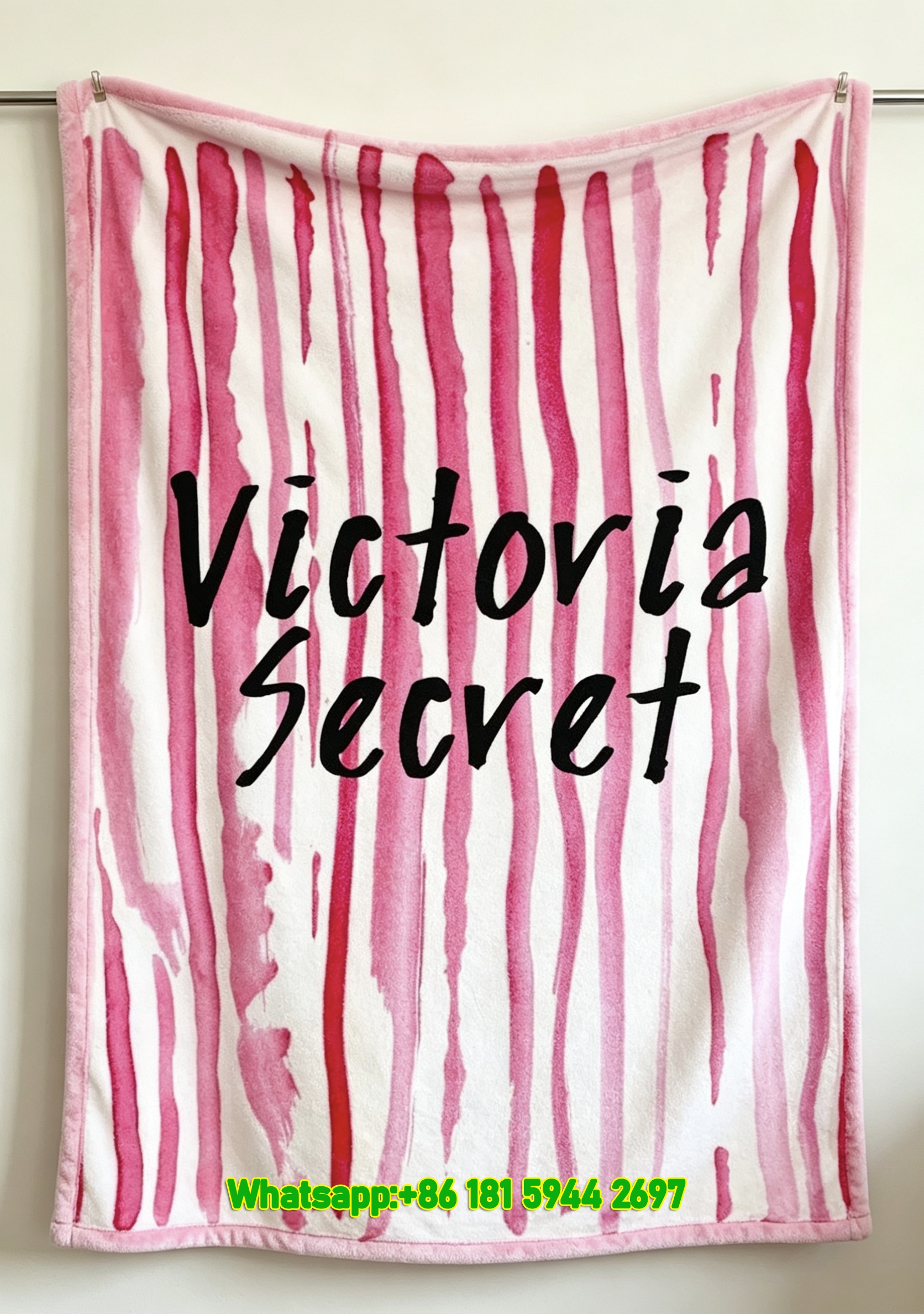 Victoria's Secret PINK Gold Glitter Flannel Fleece Throw Blanket V030